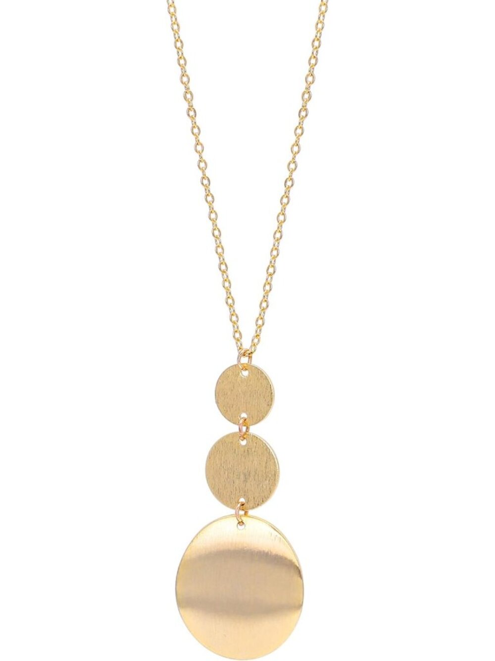 Elegant 18K Gold Plated Long Disc Pendant Necklace - Women's Fashion Jewelry